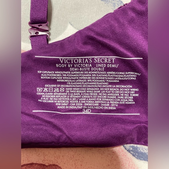 NWT Victoria Secret Lined Demi Buste Double Convertible Straps Lace Bra Size 34D - Picture 9 of 10